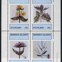 Bernera 1981 Flowers #02 perf,set of 4 values (10p to 75p) unmounted mint