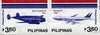 Philippines 1986 45th Airline Anniversary imperf se-tenant pair (2 x 3p60) on ungummed wmk'd paper, as SG 1955-56