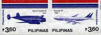 Philippines 1986 45th Airline Anniversary imperf se-tenant pair (2 x 3p60) on ungummed wmk'd paper, as SG 1955-56