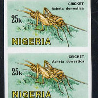 Nigeria 1986 Cricket 25k in unmounted mint imperf pair SG 530var