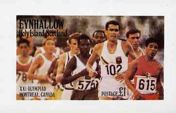 Eynhallow 1976 Montreal Olympics (Running) imperf souvenir sheet (£1 value) unmounted mint