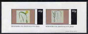 Bernera 1981 Flowers #04 imperf,set of 2 values (40p & 60p) unmounted mint