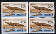 Nigeria 1986 Crocodile 20k in unmounted mint imperf pair* plus matched normal (as SG 510)