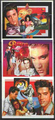 Sahara Republic 1996 Elvis Presley set of three perf miniature sheets unmounted mint