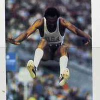 Calve Island 1984 Los Angeles Olympic Games (Long Jump) imperf deluxe sheet (£2 value) unmounted mint