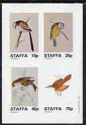 Staffa 1982 Birds #39 (Blue Tit, Long-tailed Tit, etc) imperf set of 4 values (10p to 75p) unmounted mint