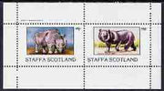 Staffa 1982 Wild Animals (White Rhino & Asiatic Bear) perf set of 2 values (40p & 60p) unmounted mint