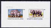 Staffa 1982 Wild Animals (White Rhino & Asiatic Bear) imperf set of 2 values (40p & 60p) unmounted mint