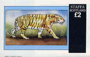 Staffa 1982 Wild Animals (Tiger) imperf deluxe sheet (£2 value) unmounted mint