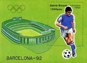 Guinea - Bissau 1989 Barcelona Olympic Games,(1st Issues) m/sheet (Football) unmounted mint, SG MS 1126, Mi BL 277