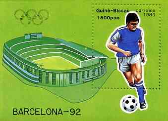 Guinea - Bissau 1989 Barcelona Olympic Games,(1st Issues) m/sheet (Football) unmounted mint, SG MS 1126, Mi BL 277