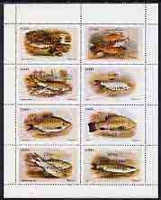 Staffa 1973 Fish #02 (Ruff, Carp, Barbel, Roach etc) perf,set of 8 values opt'd 200th Anniversary of Dr Johnson's Visit unmounted mint