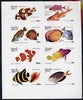 Oman 1974 Tropical Fish imperf set of 8 values (1b to 25b) unmounted mint