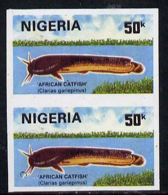 Nigeria 1991 Fishes 50k (Catfish) in unmounted mint imperf pair SG 615var