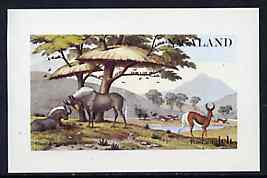 Nagaland 1972 African Wild Animals imperf souvenir sheet (1ch value) unmounted mint