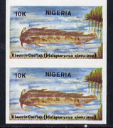 Nigeria 1991 Fishes 10k (Electric Catfish) in unmounted mint imperf pair SG 612var
