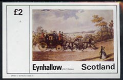 Eynhallow 1982 Paintings of Mail Coaches imperf,deluxe sheet (£2 value) unmounted mint