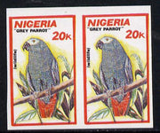 Nigeria 1990 Wildlife - Grey Parrot 20k unmounted mint imperforate pair (as SG 599)*