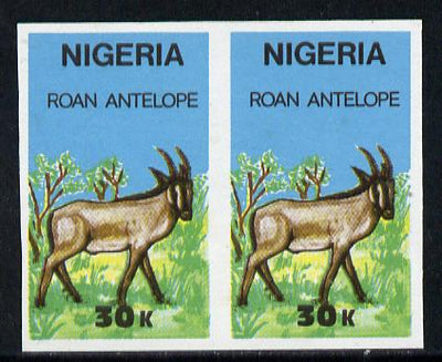Nigeria 1990 Wildlife - Roan Antelope 30k unmounted mint imperforate pair*