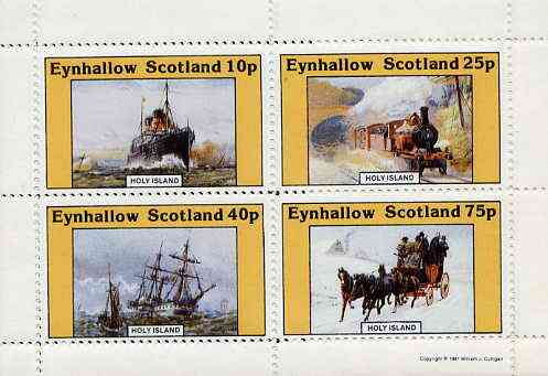 Eynhallow 1981 Transport (Ship steam & sail, Rail, Coach) perf,set of 4 values unmounted mint