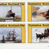 Eynhallow 1981 Transport (Ship steam & sail, Rail, Coach) imperf,set of 4 values unmounted mint