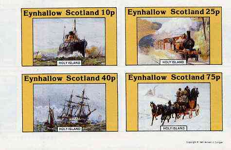 Eynhallow 1981 Transport (Ship steam & sail, Rail, Coach) imperf,set of 4 values unmounted mint