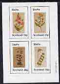 Staffa 1982 Wort Flowers imperf set of 4 values (10p to 75p) unmounted mint