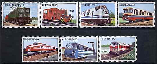 Burkina Faso 1985 Diesel & Electric Locos unmounted mint complete set of 7, SG 809-15, Mi 1043-49*