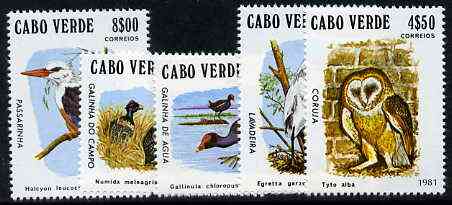 Cape Verde Islands 1981 Birds (Kingfisher, Owl etc) complete set of 5 unmounted mint SG 512-16*