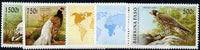 Burkina Faso 1996 Birds unmounted mint complete set of 4 each se-tenant with map label,