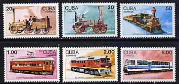 Cuba 1988 Railway Development complete set of unmounted mint, SG 3365-70, Mi 3221-26*
