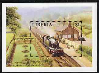 Liberia 1995 Locomotives $1 m/sheet (GWR 2-6-2 Prairie Loco No. 4547) unmounted mint