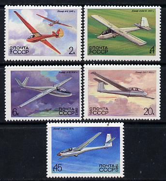 Russia 1983 Gliders (2nd issue) set of 5 unmounted mint, SG 5301-05