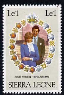 Sierra Leone 1981 Royal Wedding L1 unmounted mint with watermark inverted, SG 670w