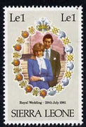 Sierra Leone 1981 Royal Wedding L1 unmounted mint with watermark inverted, SG 670w