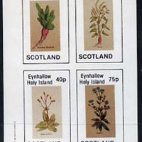 Eynhallow 1982 Vegetables (Raddish, Lettuce, etc) imperf set of 4 values (10p to 75p) unmounted mint