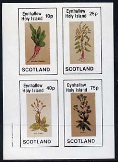 Eynhallow 1982 Vegetables (Raddish, Lettuce, etc) imperf set of 4 values (10p to 75p) unmounted mint