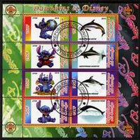 Congo 2010 Disney & Dolphins perf sheetlet containing 8 values with Scout Logo fine cto used