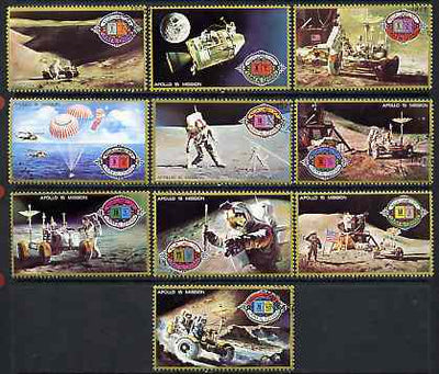 Umm Al Qiwain 1972 Apollo 15 perf set of 10, cto used, Mi 563-72*
