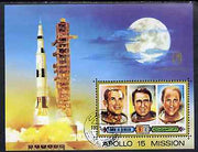 Umm Al Qiwain 1972 Apollo 15 imperf m/sheet (Astronauts & rockert Launch) opt'd for Anniversary of Kepler's Birth, cto used, Mi BL 44B