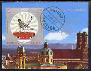 Fujeira 1971 Munich Olympics imperf m/sheet (Pommel Horse) cto used, Mi BL 53B