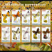 Rwanda 2010 Beautiful Butterflies perf sheetlet containing 10 values unmounted mint