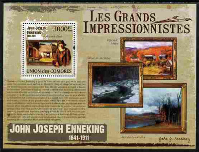 Comoro Islands 2009 The Impressionists - John Joseph Enneking perf souvenir sheet unmounted mint
