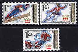 Czechoslovakia 1976 Innsbruck Winter Olympics unmounted mint set of 3, SG 2267-69, Mi 2305-7