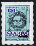Tonga - Niuafo'ou 1983 Map 1p on 2p self-adhesive opt'd SPECIMEN, as SG 15 unmounted mint