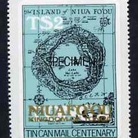 Tonga - Niuafo'ou 1983 Map 2p self-adhesive opt'd SPECIMEN, as SG 16 unmounted mint