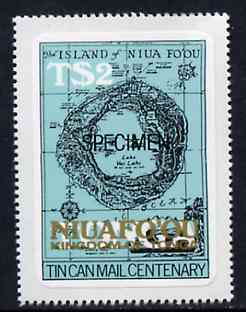 Tonga - Niuafo'ou 1983 Map 2p self-adhesive opt'd SPECIMEN, as SG 16 unmounted mint
