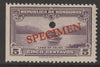 Honduras 1931 Boat on Lake Yojoa 5c unmounted mint optd SPECIMEN (20mm x 3mm) with security punch hole (ex ABN Co archives) SG 321