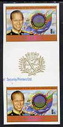 Lesotho 1981 Duke of Edinburgh Award Scheme 6s Duke & Flags imperf gutter pair from,Duke of Edinburgh Award set, unmounted mint SG 462var