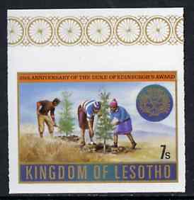 Lesotho 1981 Duke of Edinburgh Award Scheme 7s Tree Planting imperf unmounted mint, pairs & gutter pairs available - price pro-rata, SG 463var